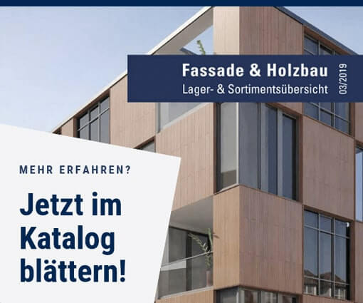 Holzfassaden, Kunststofffassaden, BSH, KVH und Glattkantbretter im Leyendecker Holzbau-Katalog