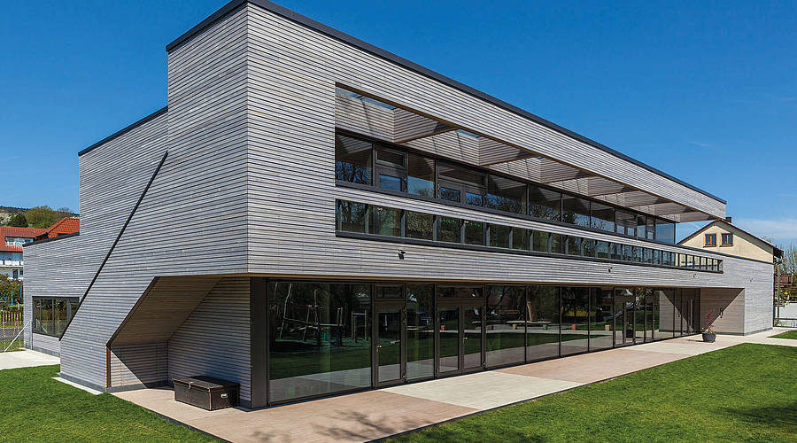 Rhombusleisten-Holzfassade von Leyendecker in Trier