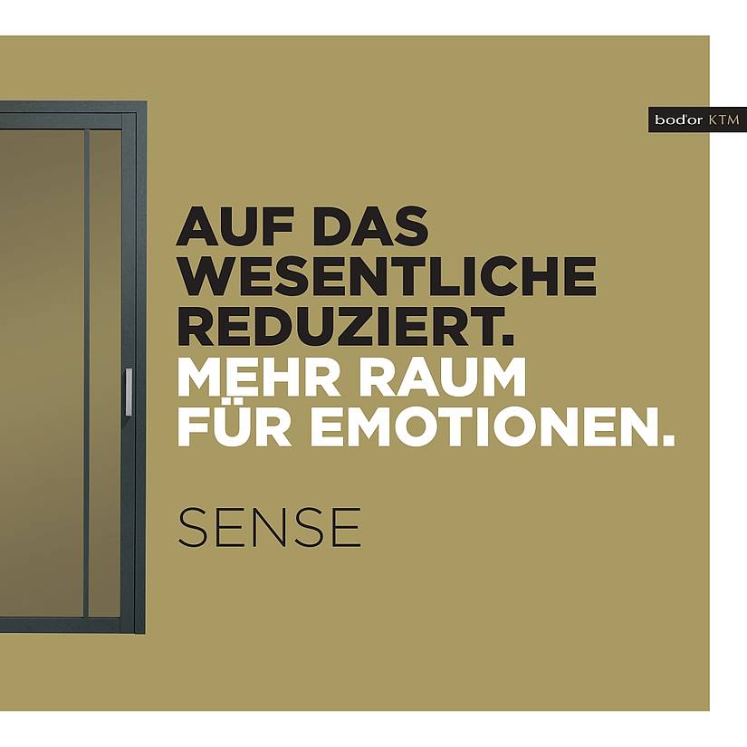 1 Seite der Bod'or KTM SENSE Broschüre